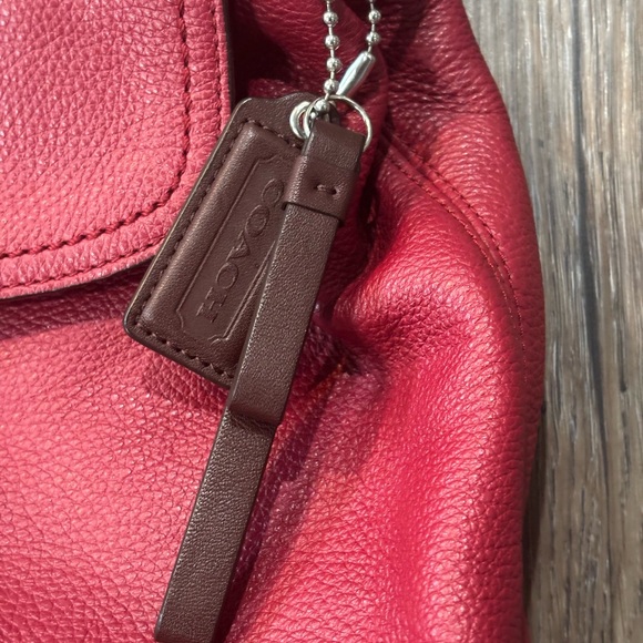Coach Red Leather Backpack - Picture 4 of 11
